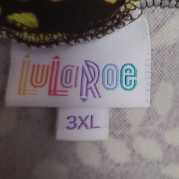 Lularoe Cassie brown with yellow green leaves EUC 3X - Picture 4 of 5